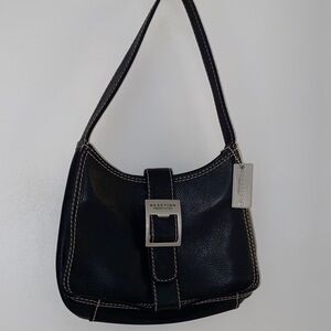 Kenneth Cole Reaction Black Leather Hobo Shoulder Bag